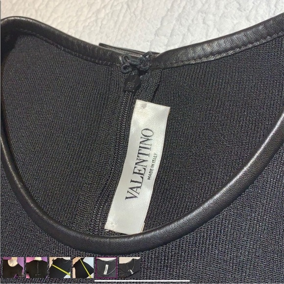 Valentino Black Dress with Leather Bow Trim. Size M - Picture 7 of 8